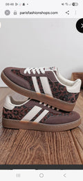 Sneakers léopard marron