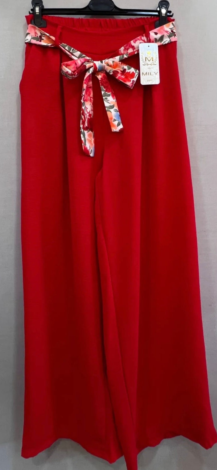 Pantalon Palazzo Fluide Rouge
