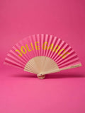 Éventail pliable rose "JOLIE GARCE"